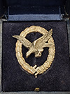 Cased  Luftwaffe Air Gunner badge by BSW